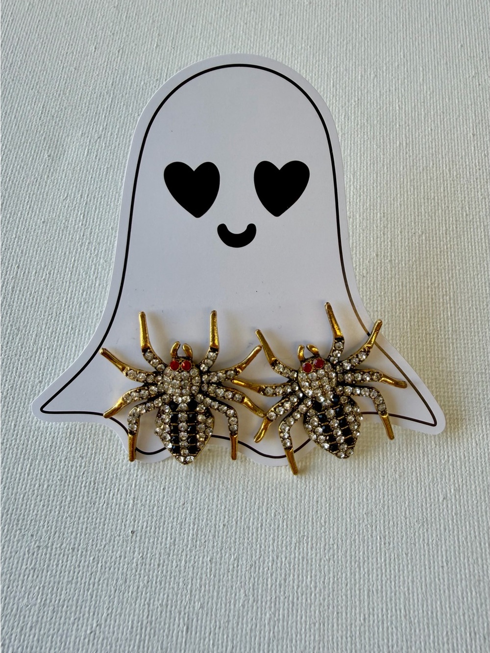 NEW Gold-Tone Rhinestone Large Statement Spider Stud Earrings 🕷️♥️
